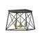 Z-Lite Trestle 3 Light Flush Mount, Matte Black & Olde Brass 447F14-MB-OBR - alternate 3